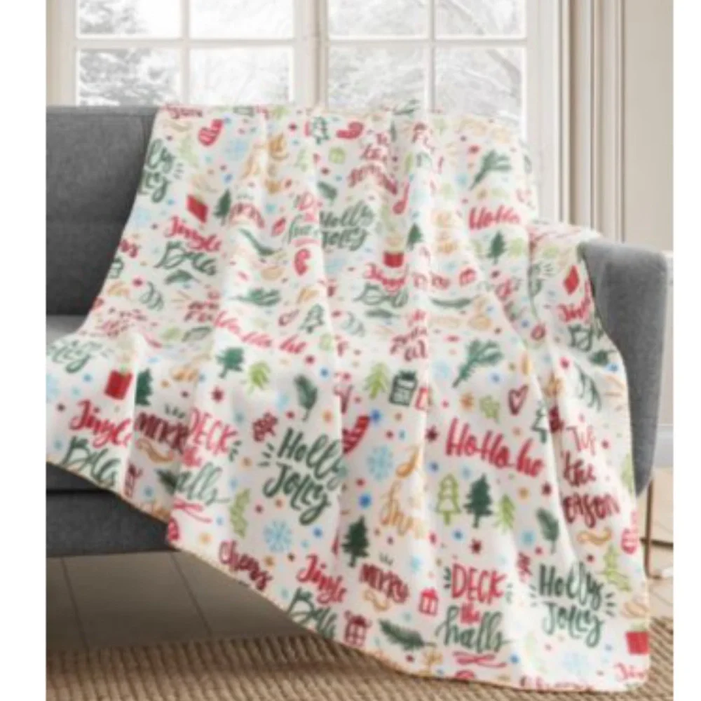 Holiday Cheer Fleece Throw Blanket